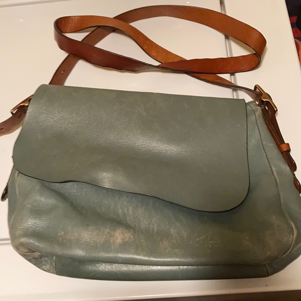 Large Fossil green/blue Crossbody Purse